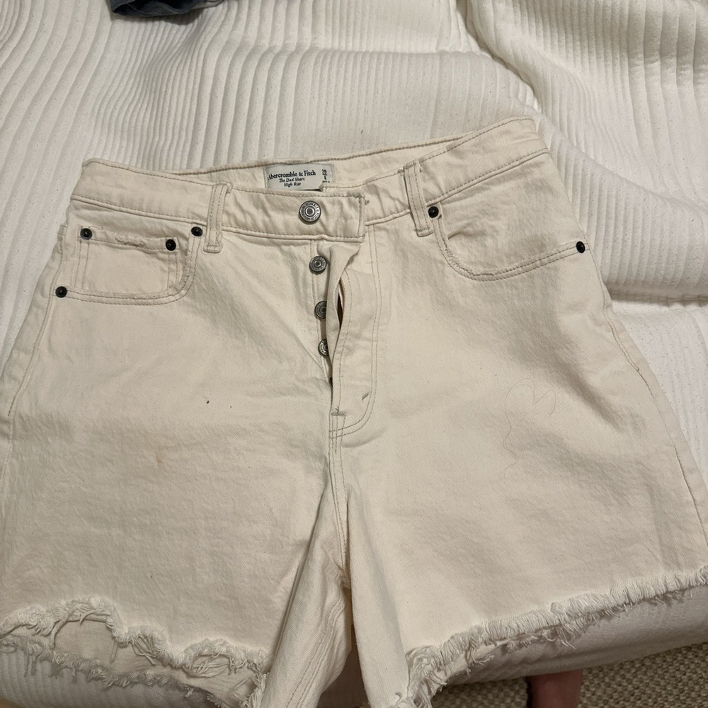 white high rise dad short abercrombie and fitch